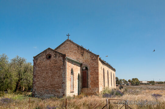 Catholic church and pigeons.