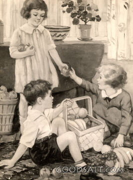Children Picking Basket