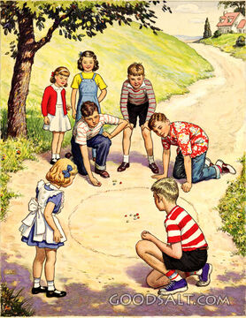 Children Playing Marbles