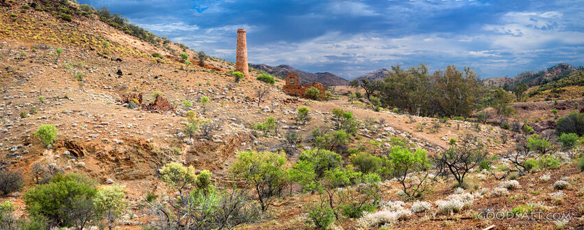 Copper mine abandoned chimney.