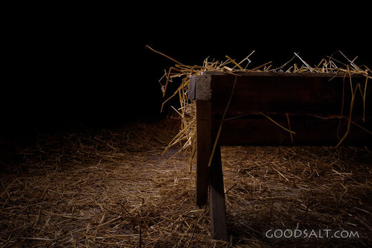 Empty manger at night