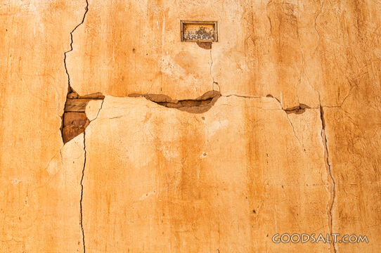 Interior wall inside abandoned farmhouse.