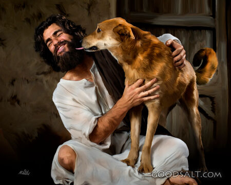 Jesus Getting His Face Licked