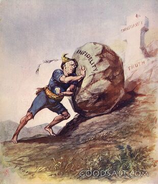 A Vain Task push rock burden cross infidelity atheism truth man sweating