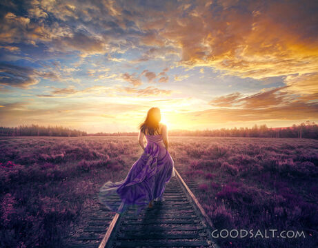 Woman in Colorful Dress Walking